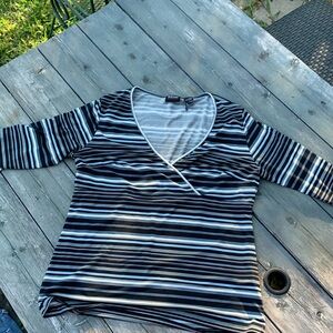 White and black stripes shirt
